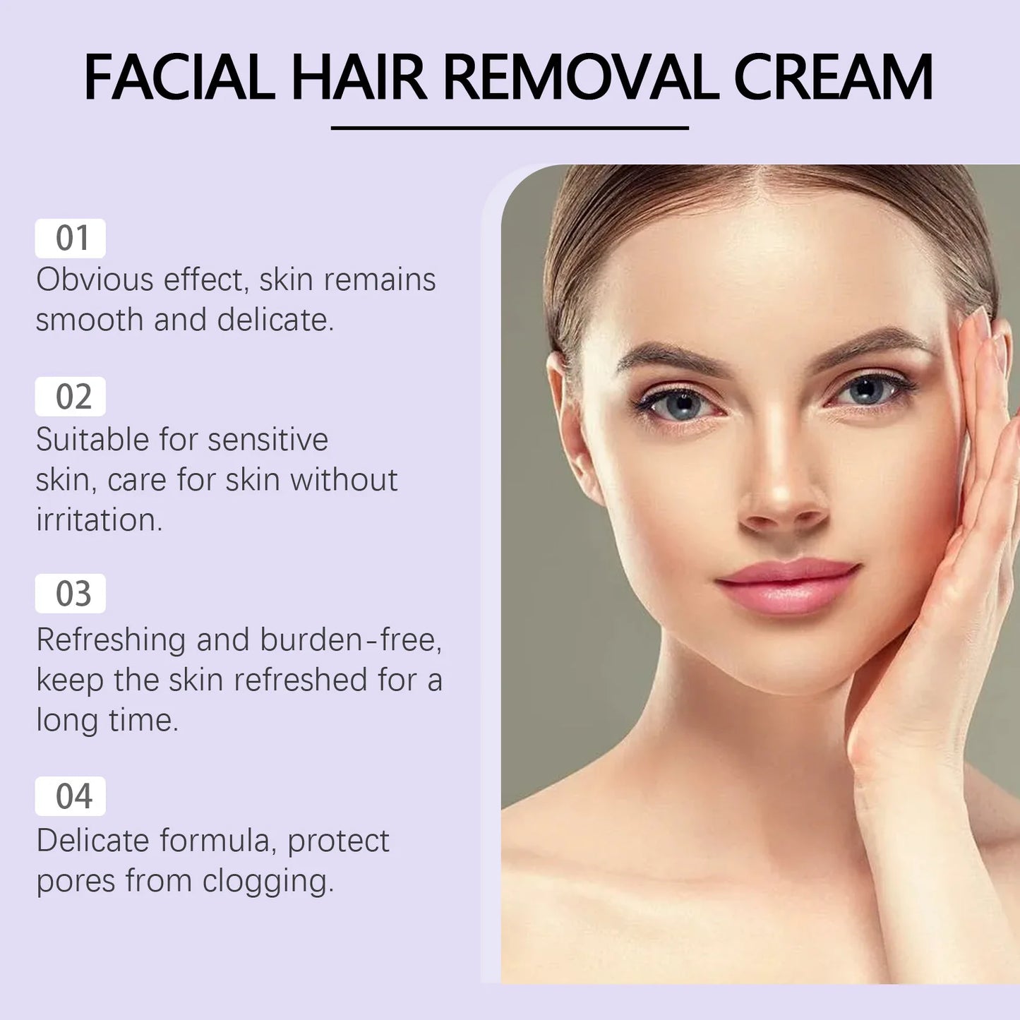 VIARELINE Facial Hair Removal Cream | Smooth & Hydrated Skin 30g