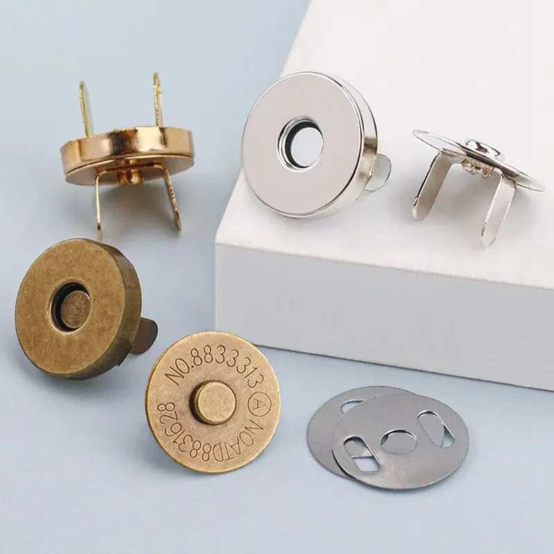 Magnetic Snap Buttons for Bags & Sewing – Metal Flatback Set