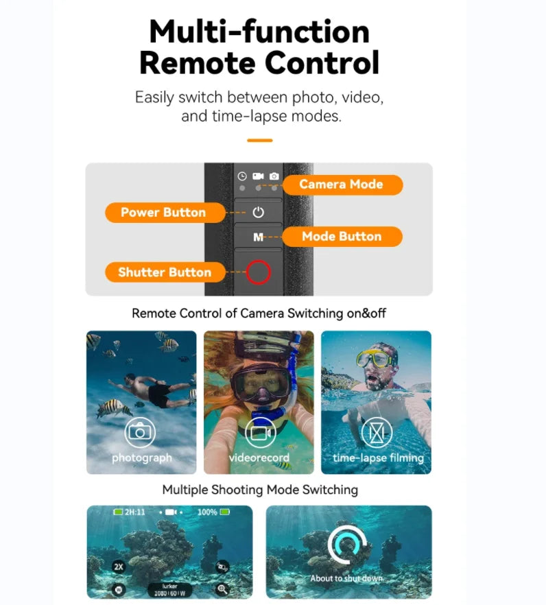 TELESIN Bluetooth Floating Stick for GoPro Hero 9–13 | Buoyancy