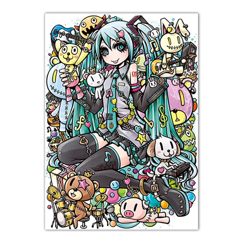Hatsune Miku Canvas Wall Art Print | Anime Room Decor