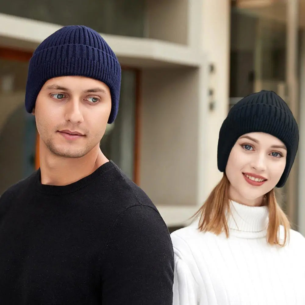 Winter Knit Hat with Ear Protection – Unisex Warm Cycling Cap