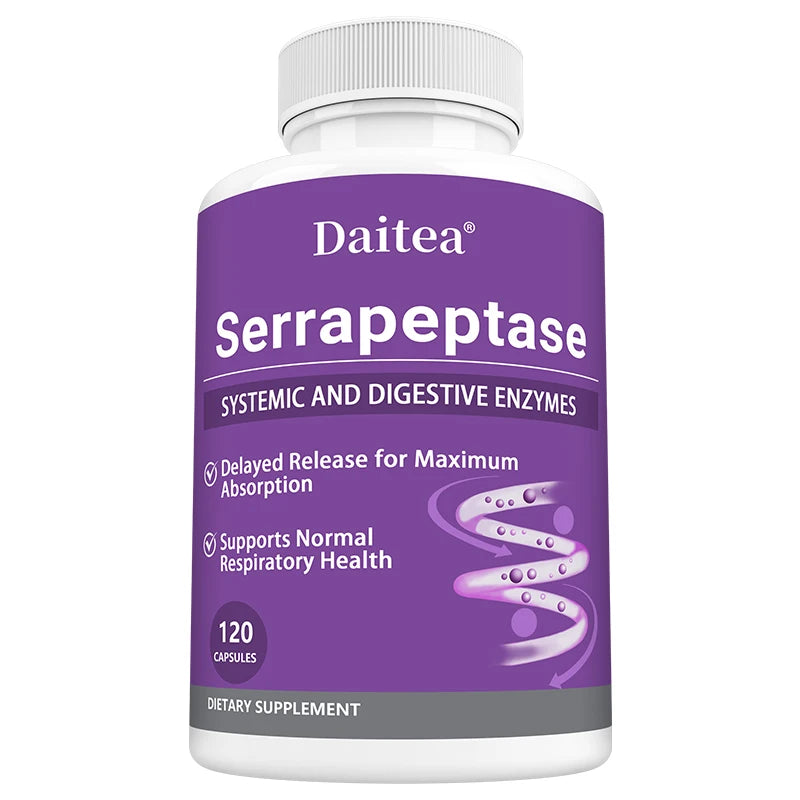 Serrapeptase with Digestive Enzyme, Extra Strength Supplement, Supports Healthy Cellular Function, Gut Health, Digestion Peaceful Pleasures Health and Wellness