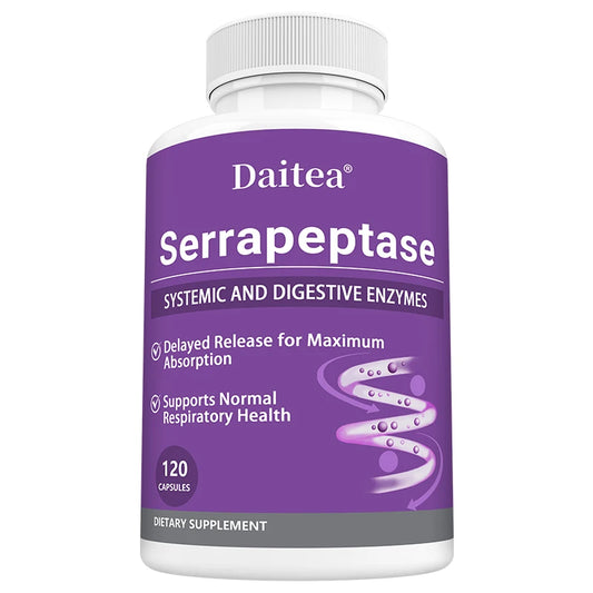 Serrapeptase with Digestive Enzyme, Extra Strength Supplement, Supports Healthy Cellular Function, Gut Health, Digestion Peaceful Pleasures Health and Wellness