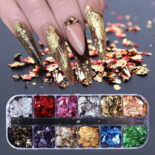 1 Box Imitation Gold Sliver Copper Foil Sequins Glitters Craft Leaf Flake Sheets Bulk Foil Paper for Gilding DIY Nail Art Decor Peaceful Pleasures Health and Wellness