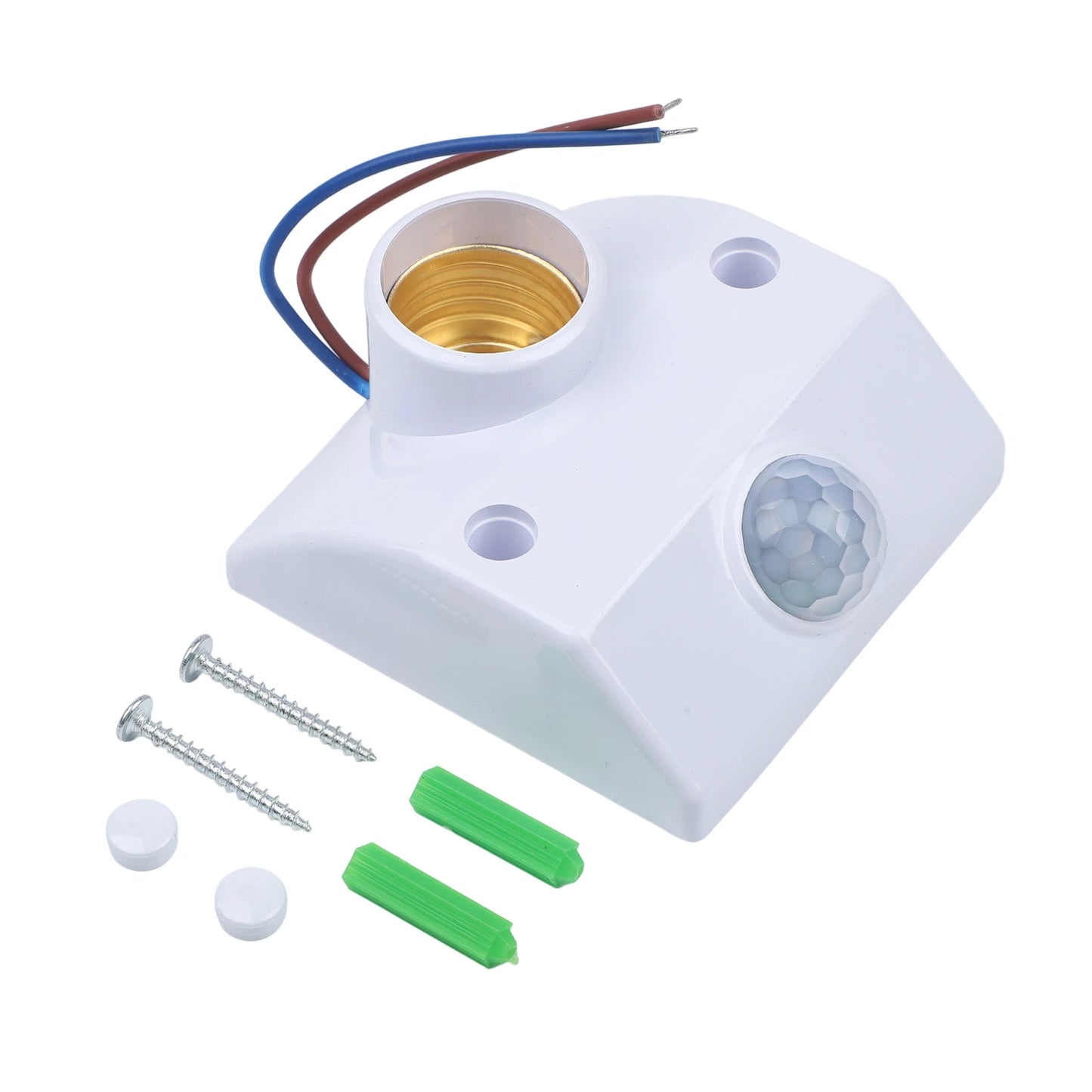 1X Human Body Induction Plastic Lamp Holder E27 Bulbs AC110-240V LED