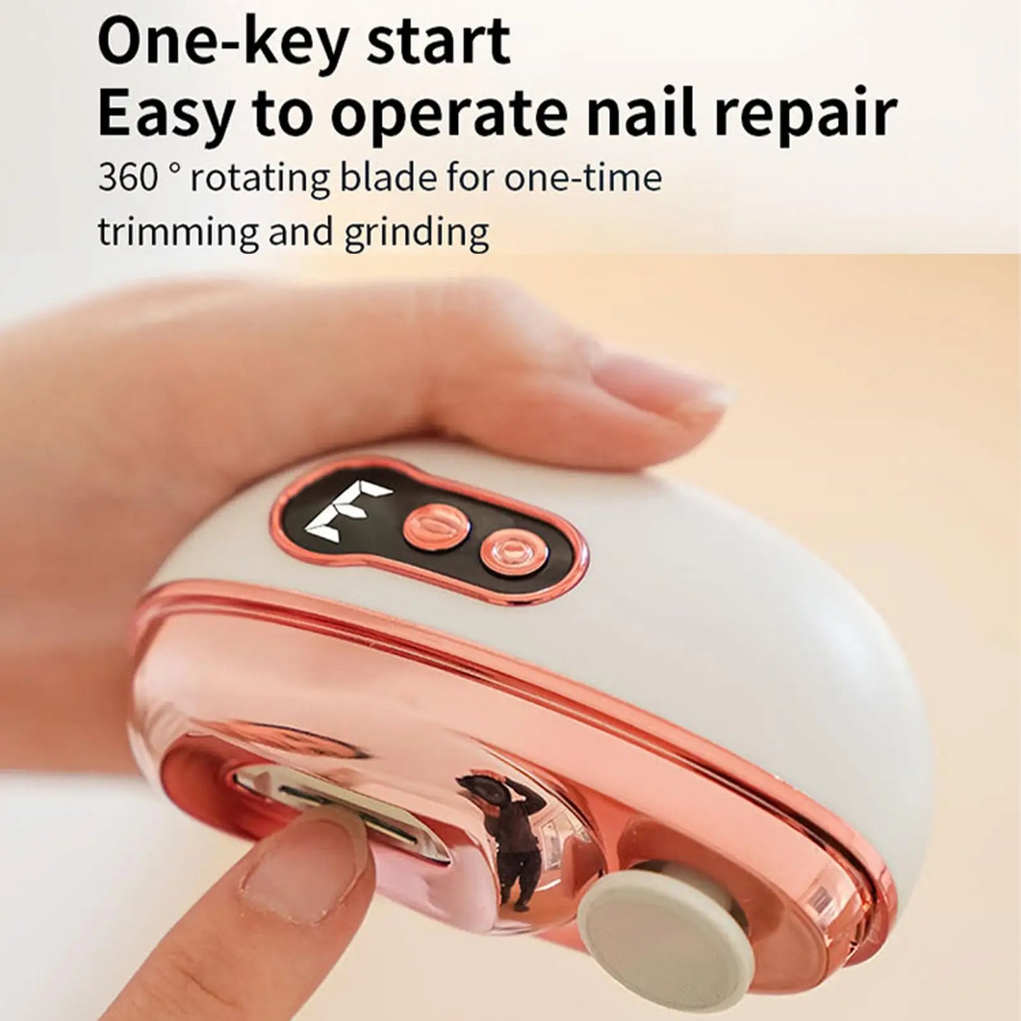 Electric Nail Clipper 3-Speed LED Light & Scraps Storage Trimmer