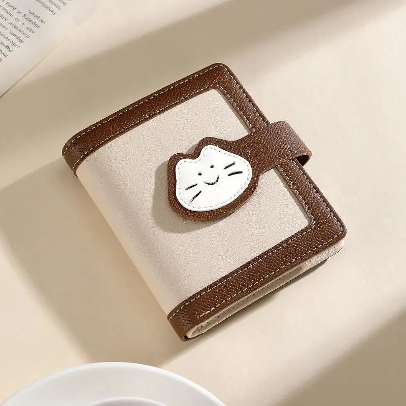 Women's Mini PU Leather Wallet – Card Slots & Zipper Coin Purse