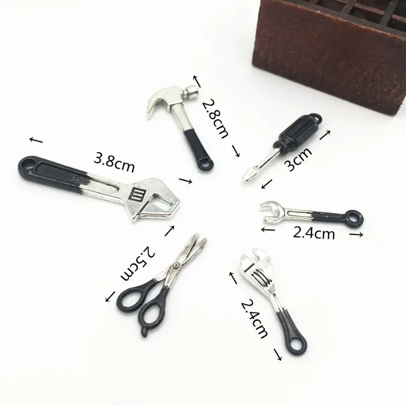 1Set 1:12 Dollhouse Miniature Toolbox Handmade Tools Sets Model Furniture Accessories for Doll House Decor Toys Decorative Props Peaceful Pleasures Health and Wellness