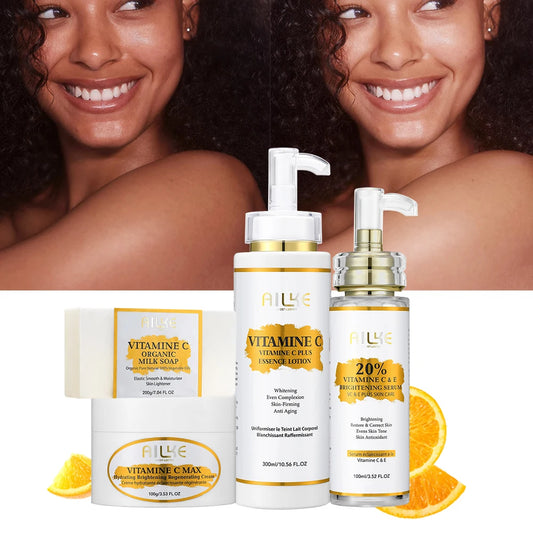 AILKE Vitamin C & E Brightening Skin Care Set – 4 Piece Brightening Skincare Set Peaceful Pleasures Health and Wellness