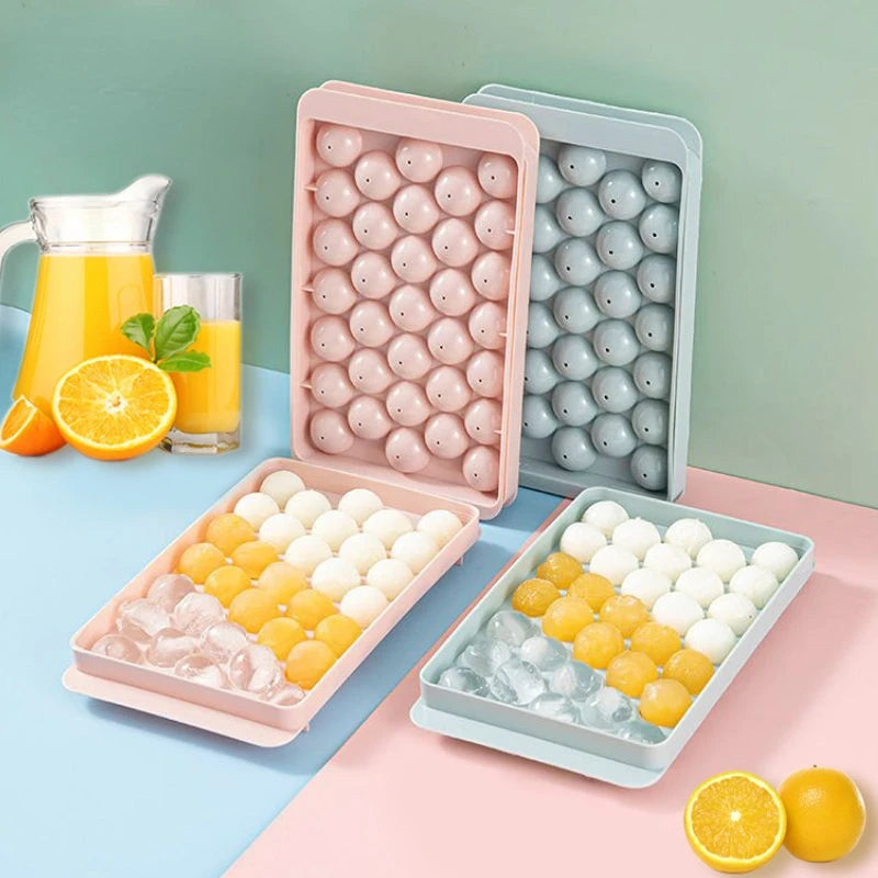 Round Ice Ball Mold – 33-Sphere BPA-Free Silicone Tray (1–10 Pack)
