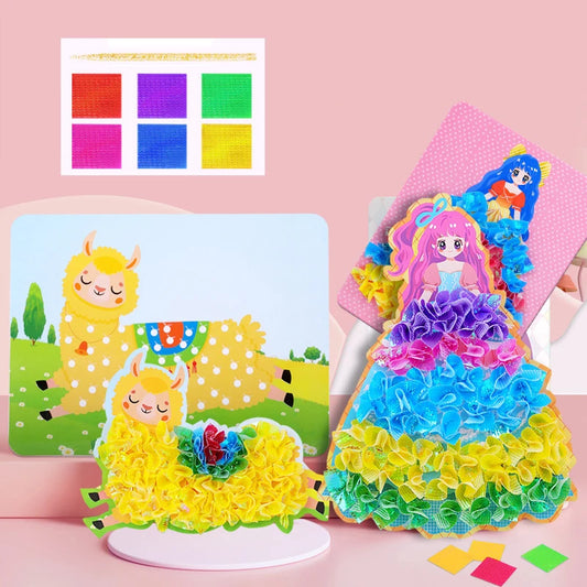 Funny Poke Puncture Painting Fabric Art Frenzy Kids Girls Cartoon Peaceful Pleasures Health and Wellness