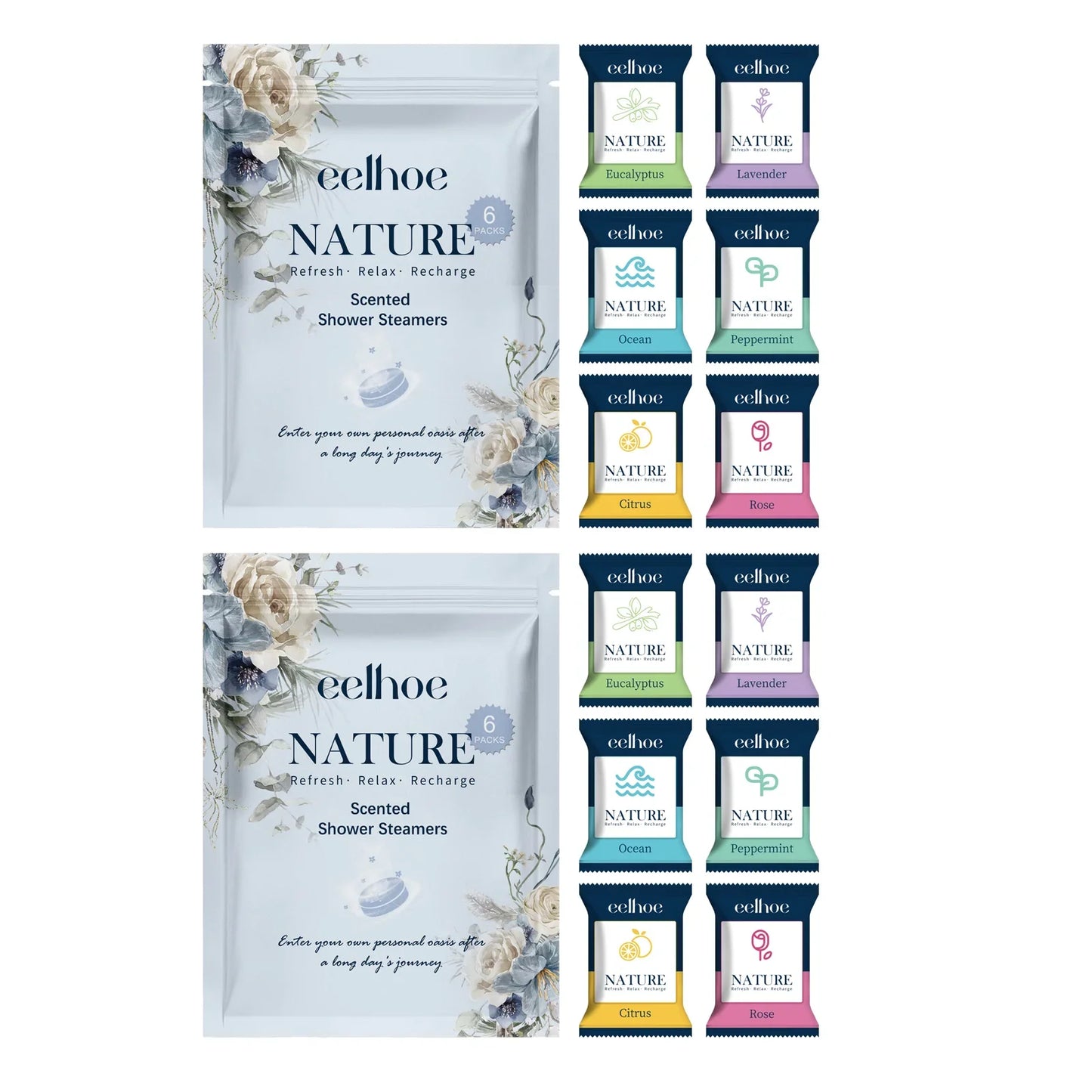 Aromatherapy Shower Steamers – 6-Pack Essential Oil Spa Gift Set