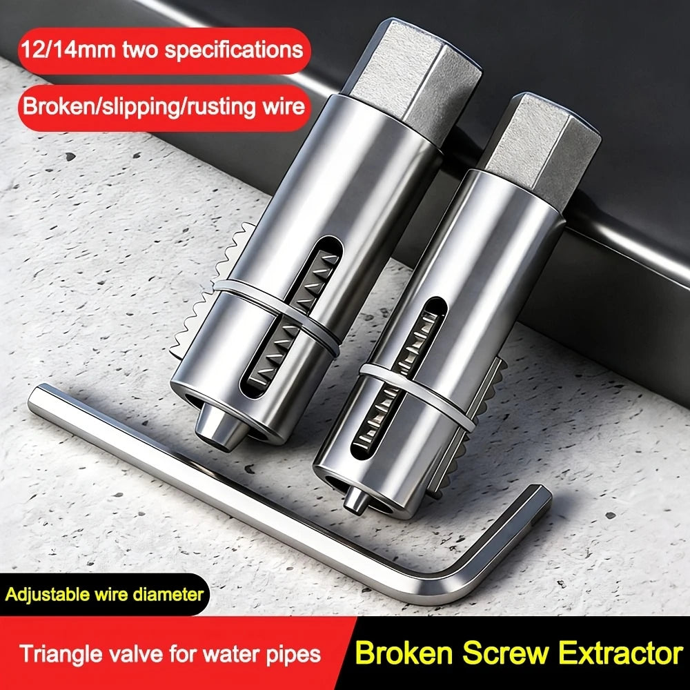 Universal Faucet Angle Valve Wire Remover Wear-Resistant High Hardness Faucet Repair Tool Adjustable Pipe Extractor Tool Peaceful Pleasures Health and Wellness