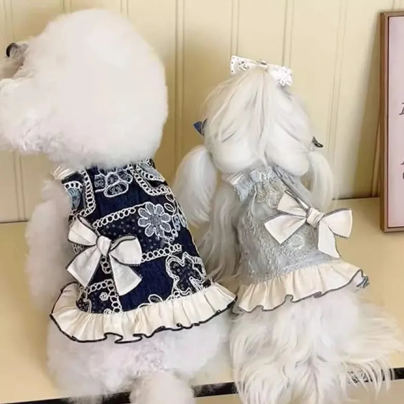 Pet Clothes Dog Cat Princess Small Spring Summer Thin Breathable Butterfly Princess Skirt Peaceful Pleasures Health and Wellness