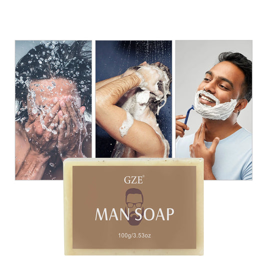 GZE Men's 3-in-1 Exfoliating Scrub Bar – Body, Face & Shave Men's Exfoliating Soap Peaceful Pleasures Health and Wellness