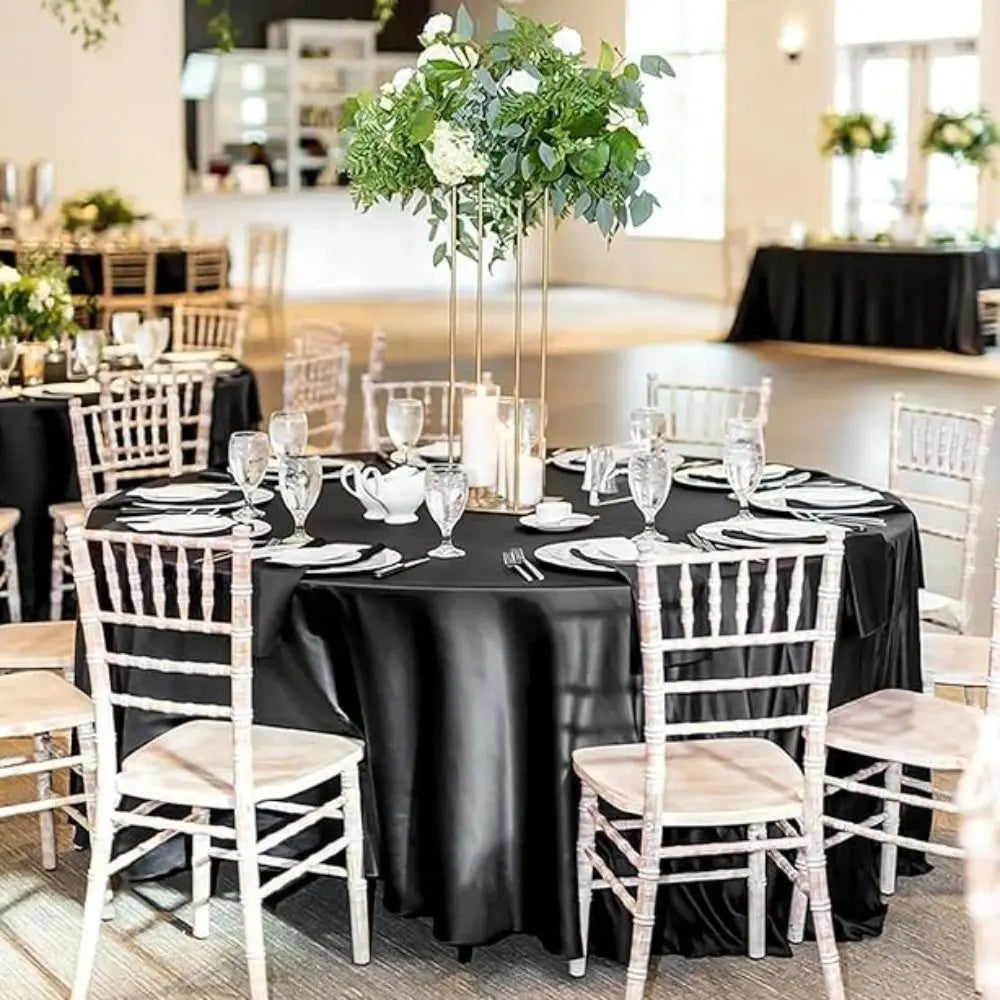 Round Satin Tablecloth | Imitation Silk Banquet Table Cover