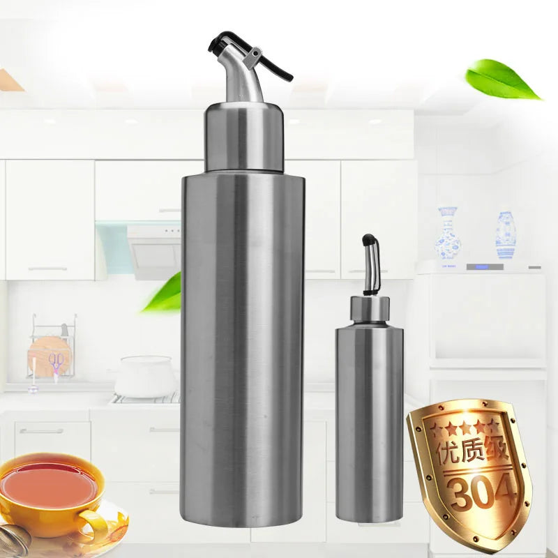 250/350/550ml Food Grade Stainless Steel Oil Storage Bottle Leakproof Seasoning Container For BBQ Kitchen Soy Sauce Vinegar Use Peaceful Pleasures Health and Wellness