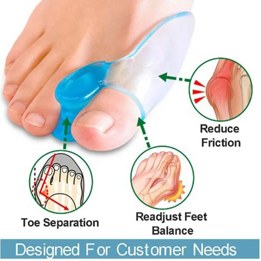 2pc Silicone Toe Splitter Correction Device For Hallux Valgus Large Foot Bone Separation Toe Sleeve Toe Splitter Manicure Tools Peaceful Pleasures Health and Wellness