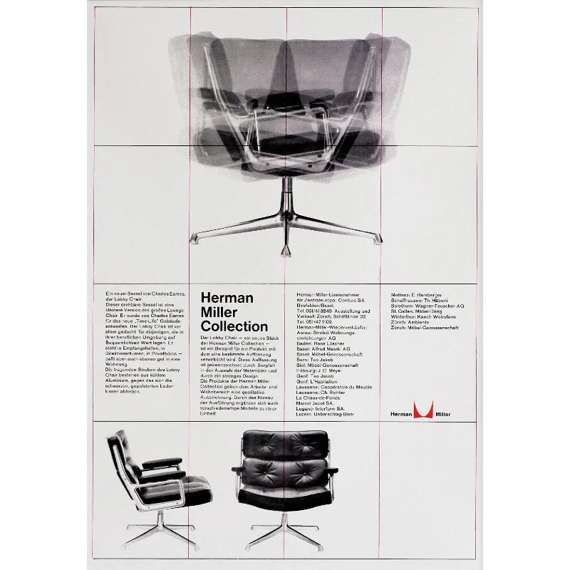 Vintage Bauhaus Chairs Canvas Poster | Mid-Century Wall Art
