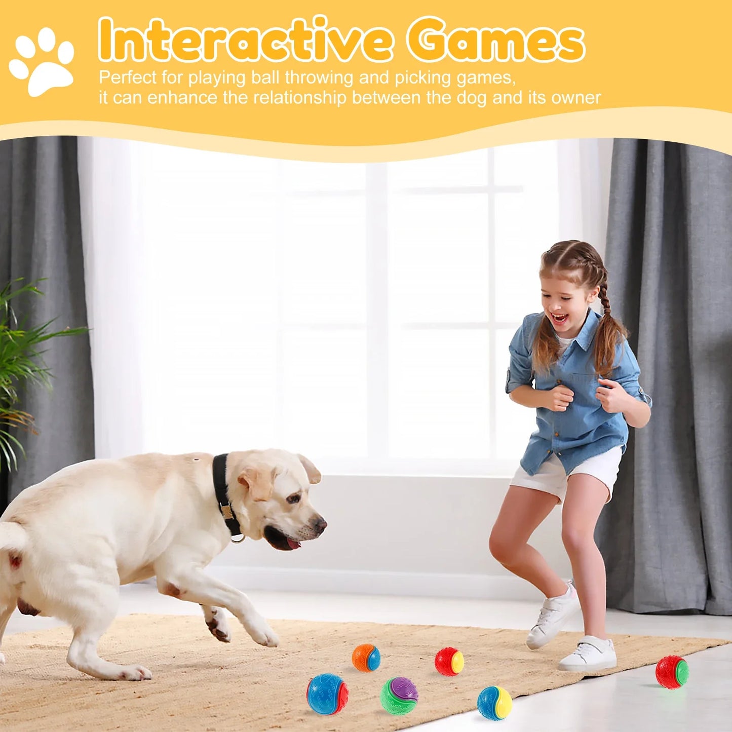 Squeaky Dog Ball Toy – Durable TPR Chew & Fetch Ball