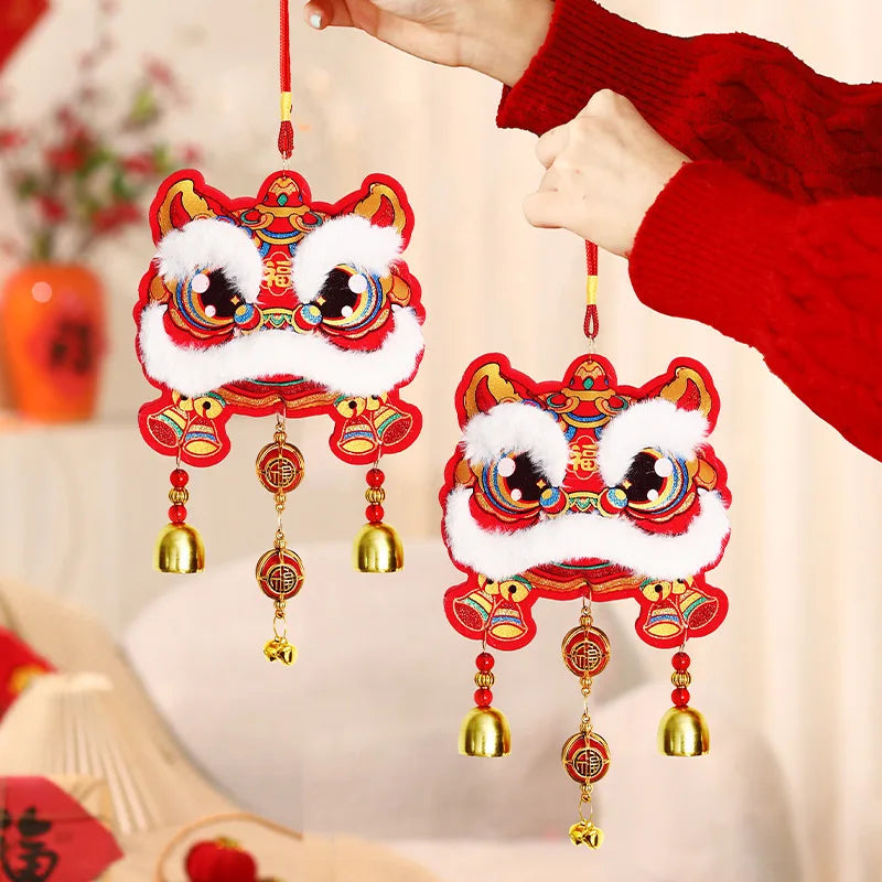 2025 New Year's Blessing Lion Awakening Pendant Celebrate Snake Year Spring Festival Atmosphere Bell Hanging Decoration Peaceful Pleasures Health and Wellness