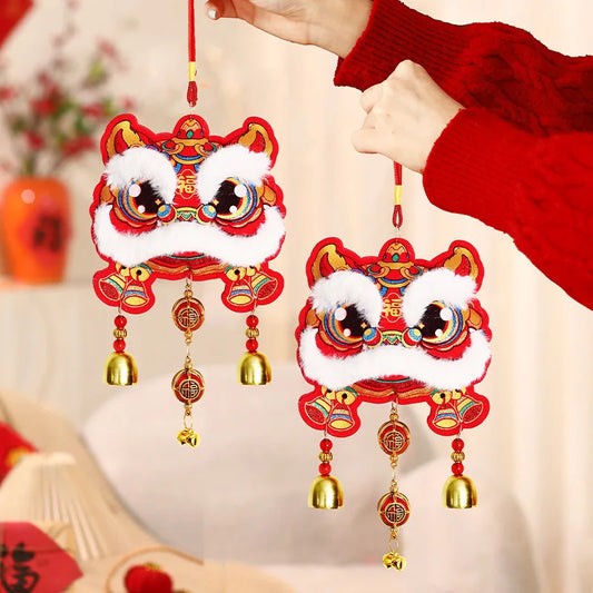 2025 New Year's Blessing Lion Awakening Pendant Celebrate Snake Year Spring Festival Atmosphere Bell Hanging Decoration Peaceful Pleasures Health and Wellness