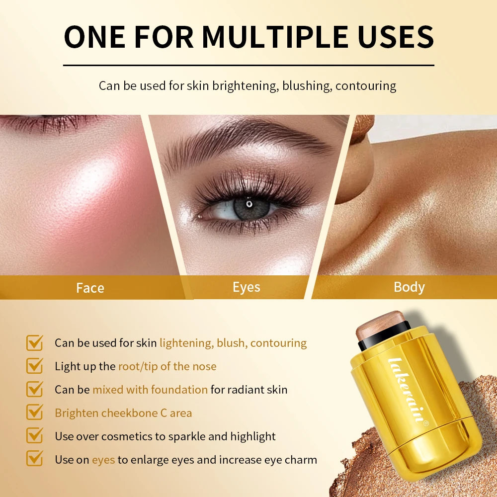 4Colors Highlighter Stick Brightening Skin Tone Contouring Natural Stereo Concealer Blush Multi-Purpose Stick Peaceful Pleasures Health and Wellness