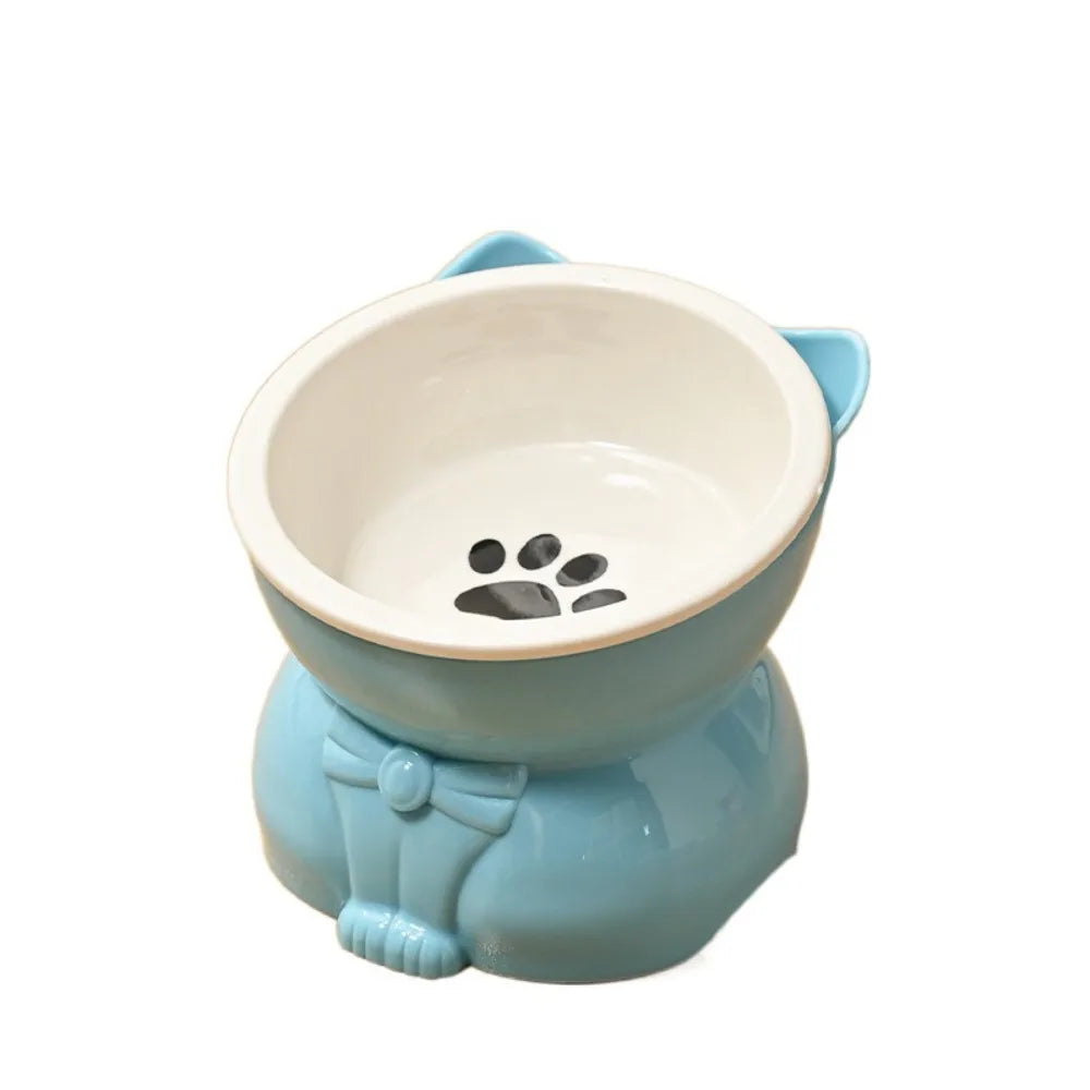 Ceramic Slanted Pet Bowl | Non-Slip Cat & Dog Feeder