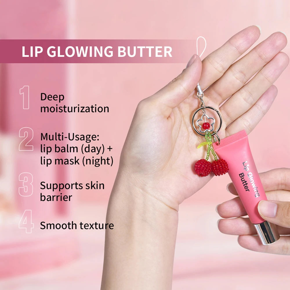 2-in-1 Moisturizing Lip Gloss Keychain | Glowing Butter Lipstick Lip Gloss Keychain Peaceful Pleasures Health and Wellness
