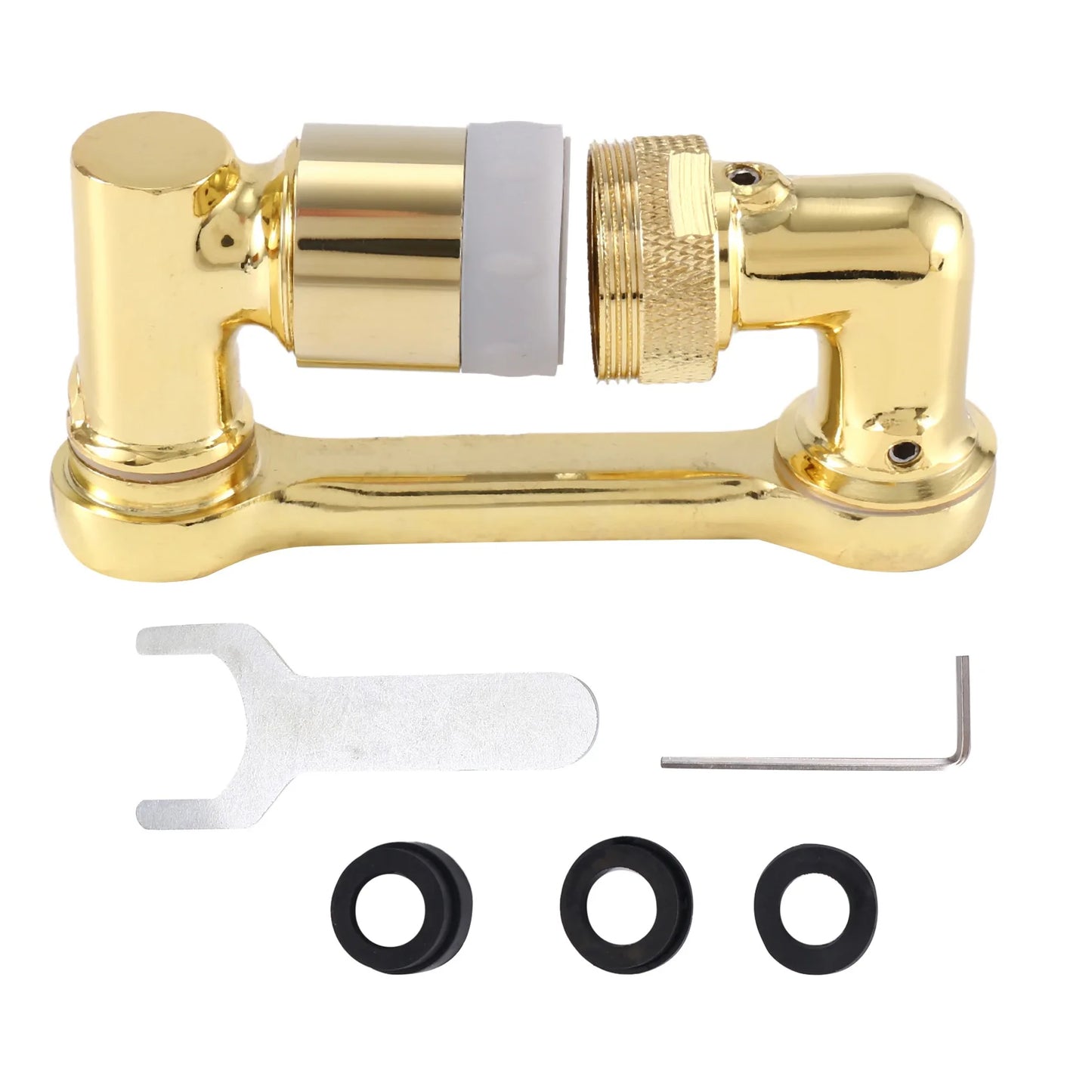A36T-1 PCS 1080° Universal Rotation Faucet Sprayer Head Dual Effluent Washbasin Kitchen Robot Extension Faucets Gold Peaceful Pleasures Health and Wellness