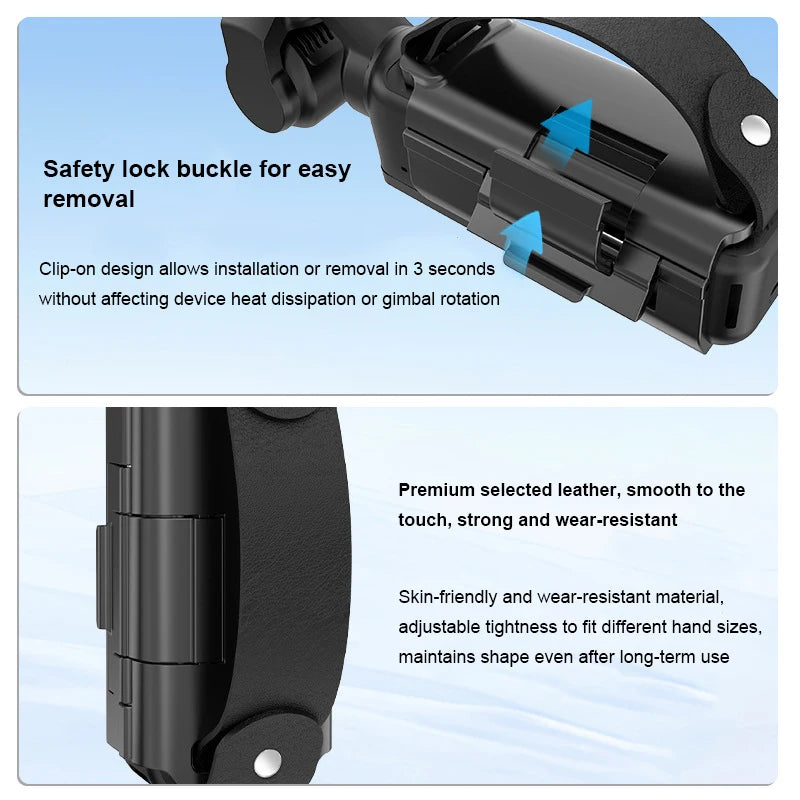 For DJI Osmo Pocket 4/3 Expansion Strap Mount With Cold Shoe Port Anti Slip Wrist Strap Snap On Lock For Pocket 4 Gimbal Camera Peaceful Pleasures Health and Wellness