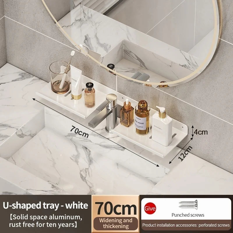 Aluminum Bathroom Wall Shelf & Washbasin Storage Rack | YUNJIEYA