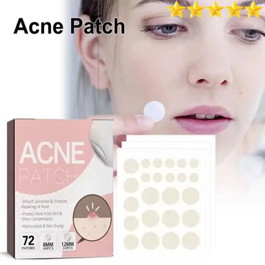 2025 New Hot Sale 72Pcs Invisible Removal Pimple Anti-Acne Hydrocolloid Patches Spots Marks Concealer Waterproof Repair Sticker Peaceful Pleasures Health and Wellness
