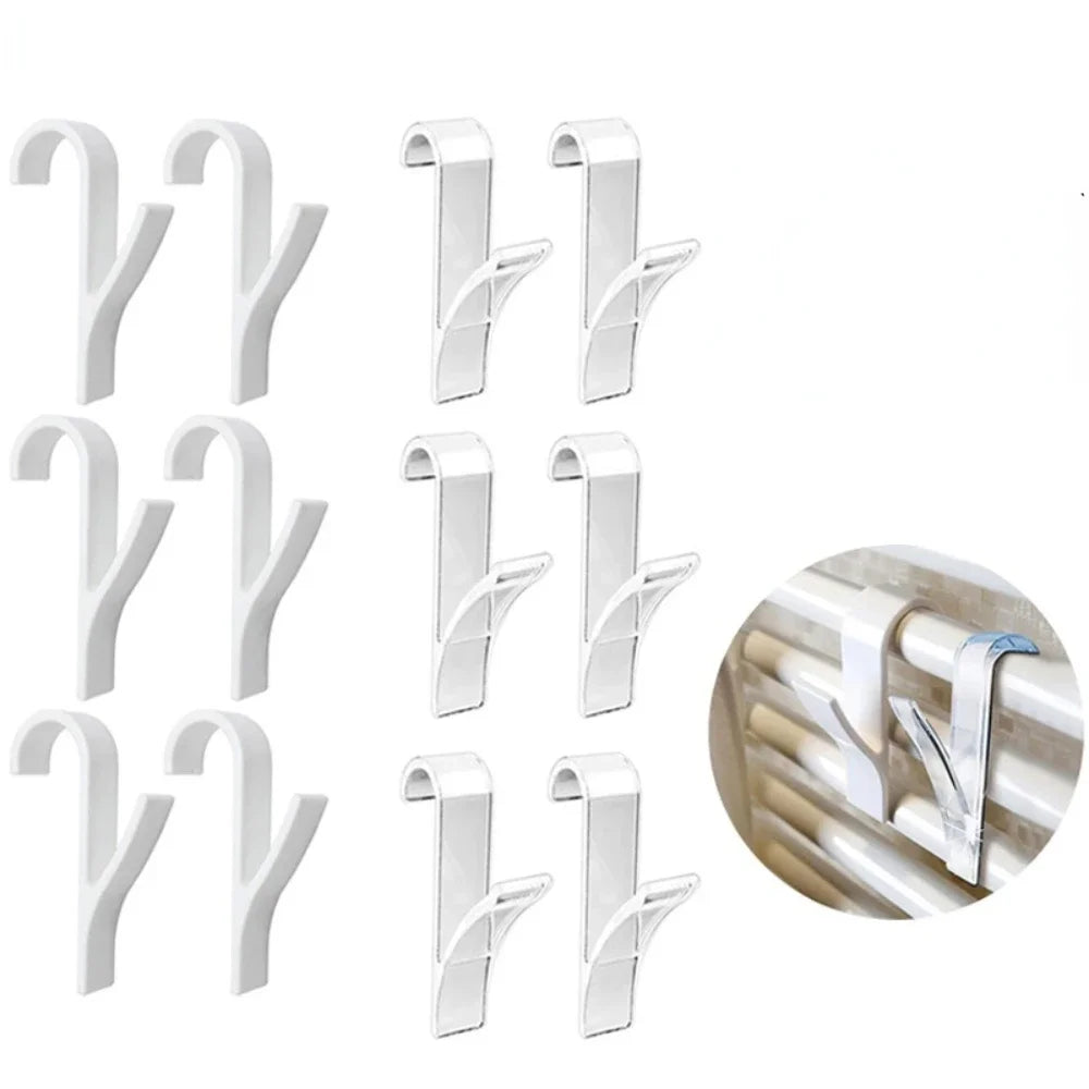 Storage Kitchen Racks Hook Clothes Home and Decoration Clear Bathroom Rail Clips Hanger Heated White Radiator Towel 2/4/6/10Pcs Peaceful Pleasures Health and Wellness
