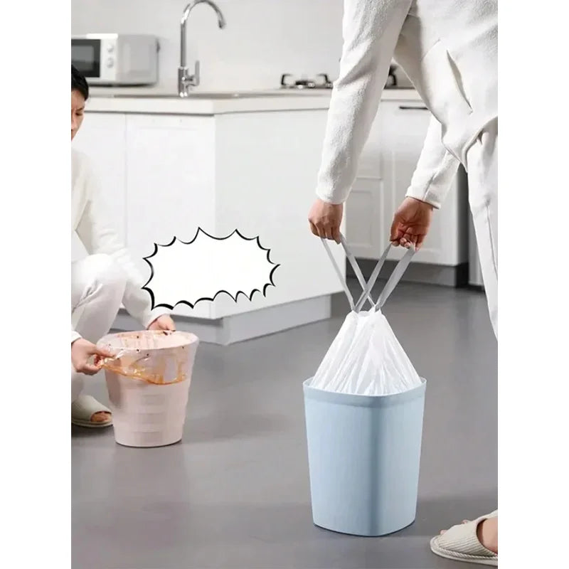 45X45 Household Garbage Bag Drawstring Large Thickening Portable Pull Bag White Plastic Bag draw string bags drawstring bag Peaceful Pleasures Health and Wellness