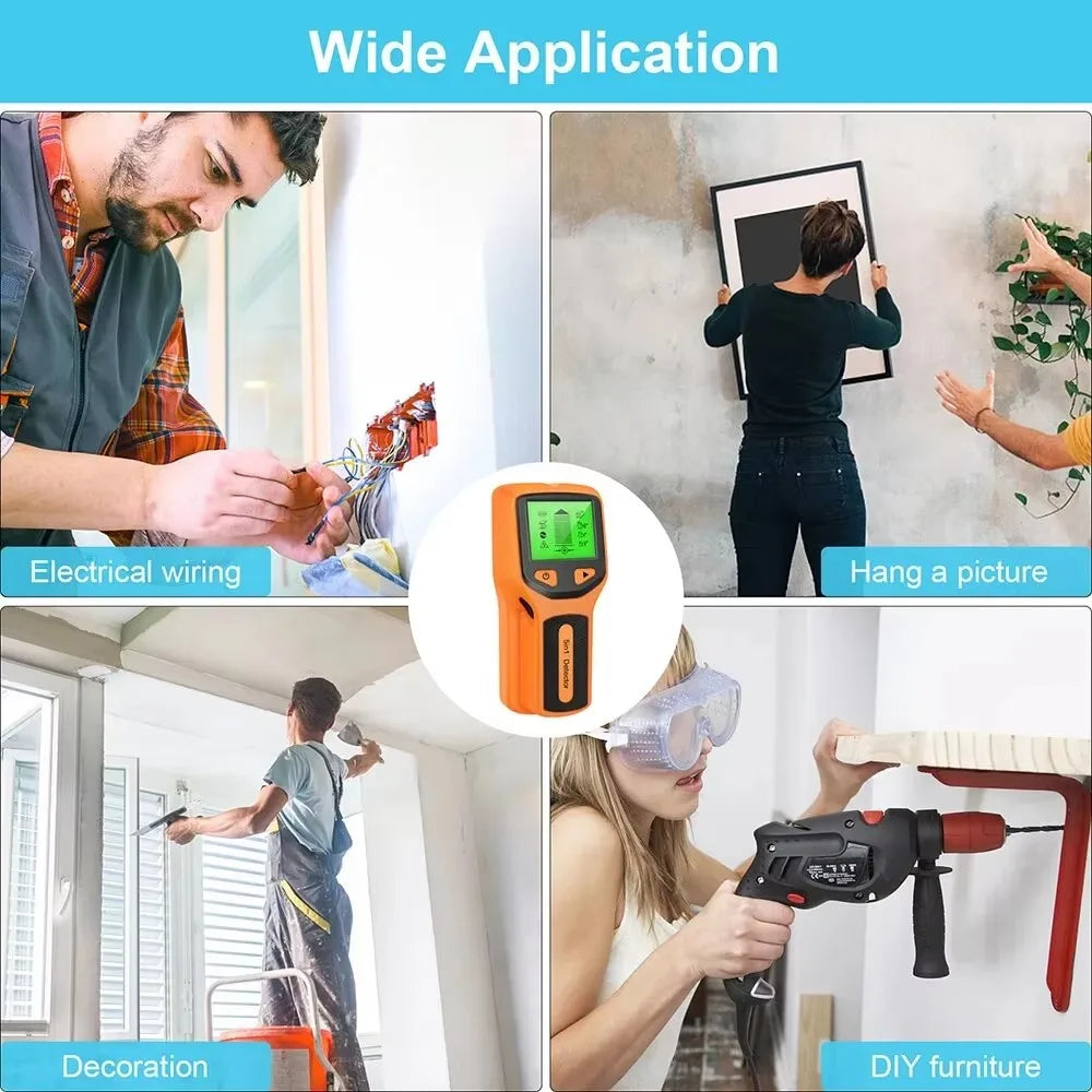 5-in-1 Wall Detector with LCD Display, Digital Handheld Scanner for AC Wire Metal Wood Pipe & Cable Accurate Locator Stud Finder Peaceful Pleasures Health and Wellness