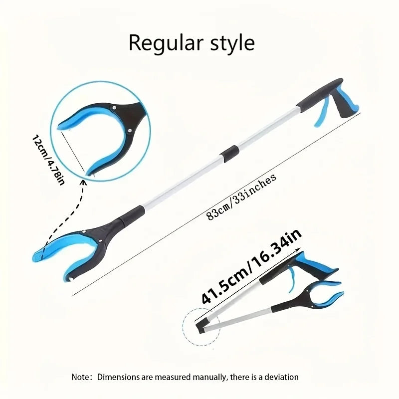 1-Piece Blue Grabber, Foldable Style Grabber Tool, Reacher Tool, Trash Grabber, Lightweight Grabber Suitable for Elderly Use Peaceful Pleasures Health and Wellness