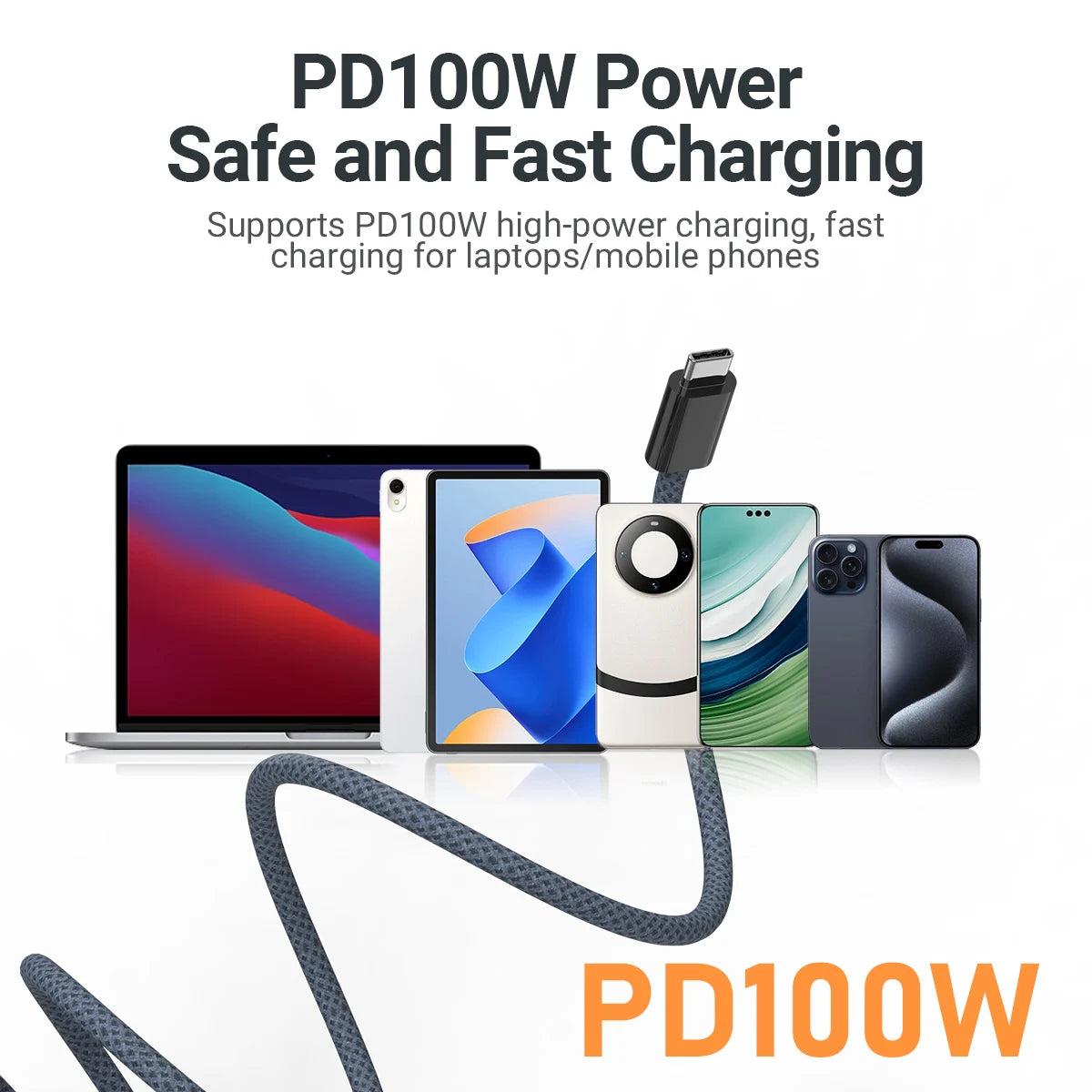 Gopala 100W Magnetic USB-C Cable – PD 3.1 Fast Charging Nylon