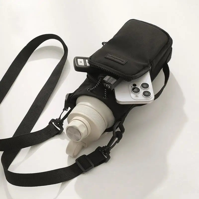 Water Bottle Sling Carrier Bag | Zipper Pocket for Hiking