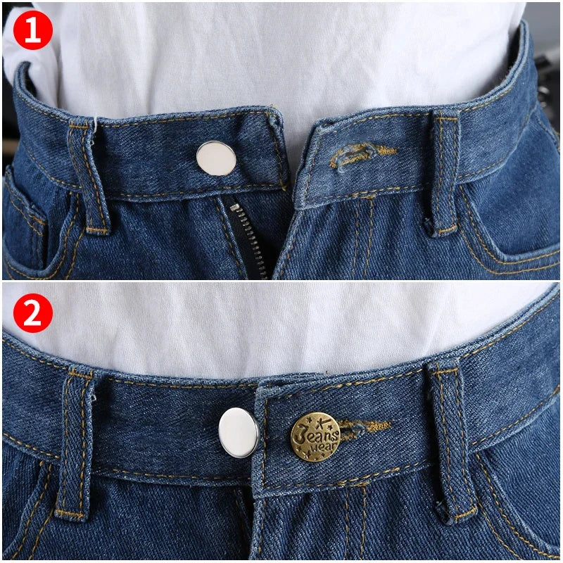 5/10pcs Metal Button Extender Perfect To Any Jeans Pants Free Sewing Retractable Jeans Waist Button Extended Buckles Fixing Kit Peaceful Pleasures Health and Wellness