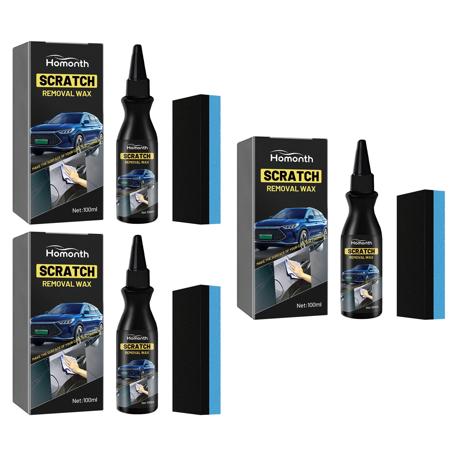 Car Scratch Polishing Repair Agents Compound Scratch Remover Repair Lasting Brightening Repair Paint Buffer Maintenance Care Peaceful Pleasures Health and Wellness 3pc 100ml