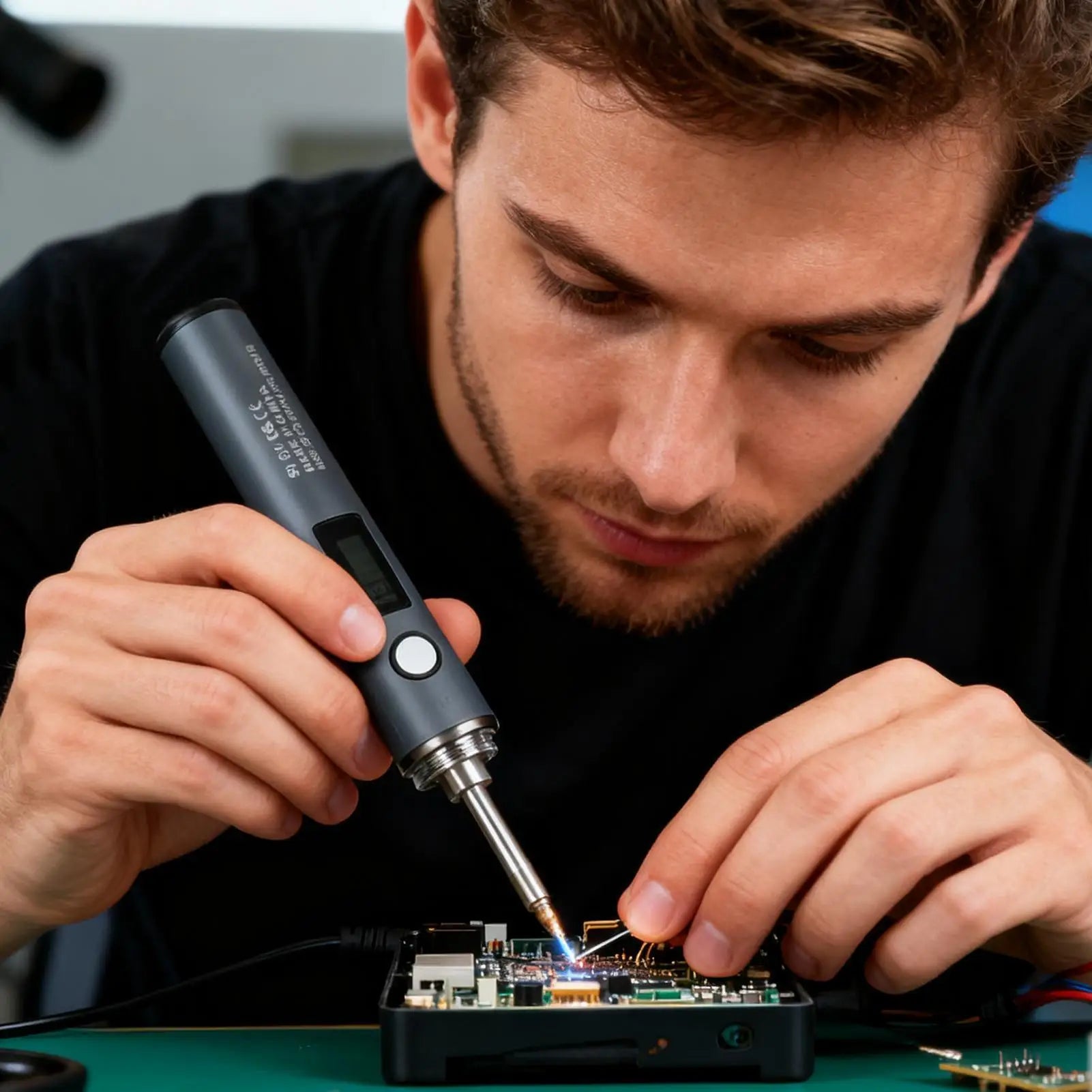 Cordless Soldering Iron Fast Heating Digital Display Repair Tool Soldering Pen For Electronic Component Home DIY Projects Peaceful Pleasures Health and Wellness