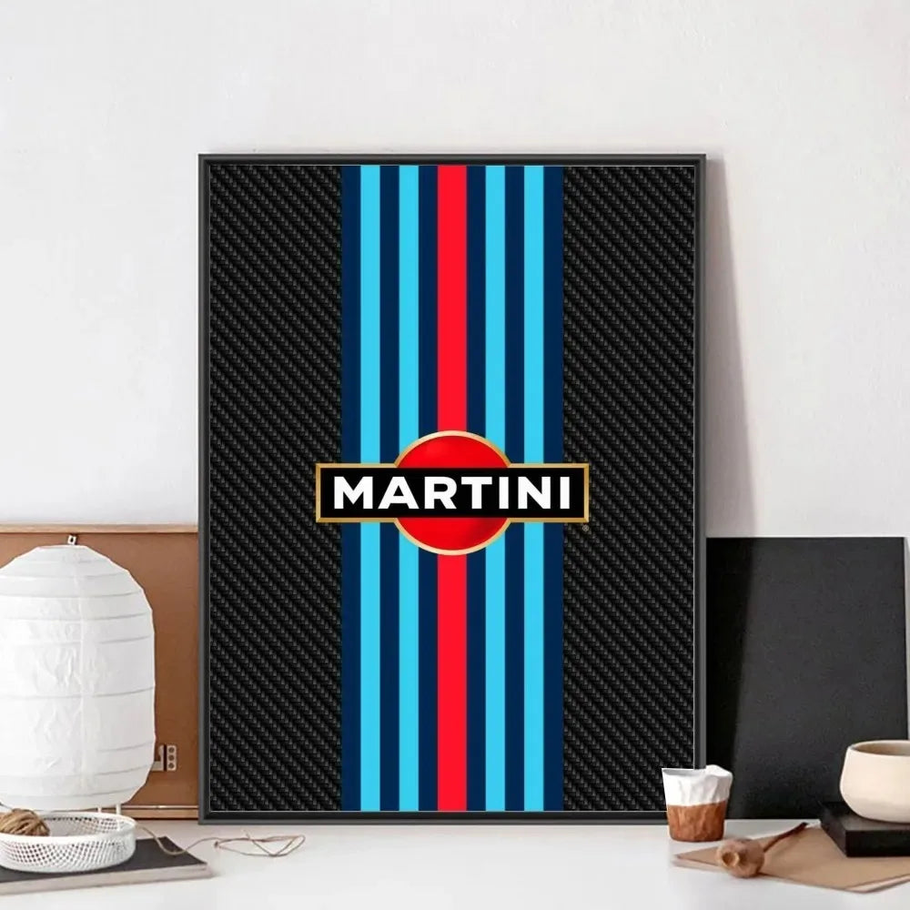 Martini Racing Retro Poster Canvas Painting Bar Retro Poster Mural Modern Home Living Room Bedroom Study Decorative Art Peaceful Pleasures Health and Wellness C 20x30cm Unframed