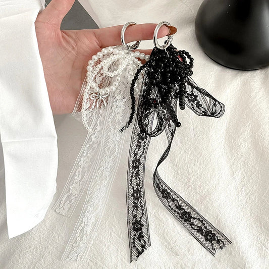 Pearl Lace Bow Charm Keychain – Cute Gift for Women & Girls Bow Charm Keychain Oasis Select