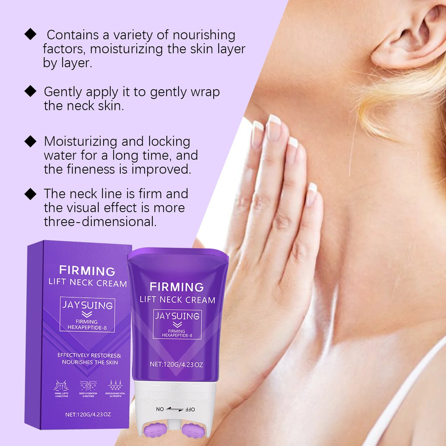 Jaysuing Neck Roller Cream Anti-Wrinkle Firming Lifting 120g