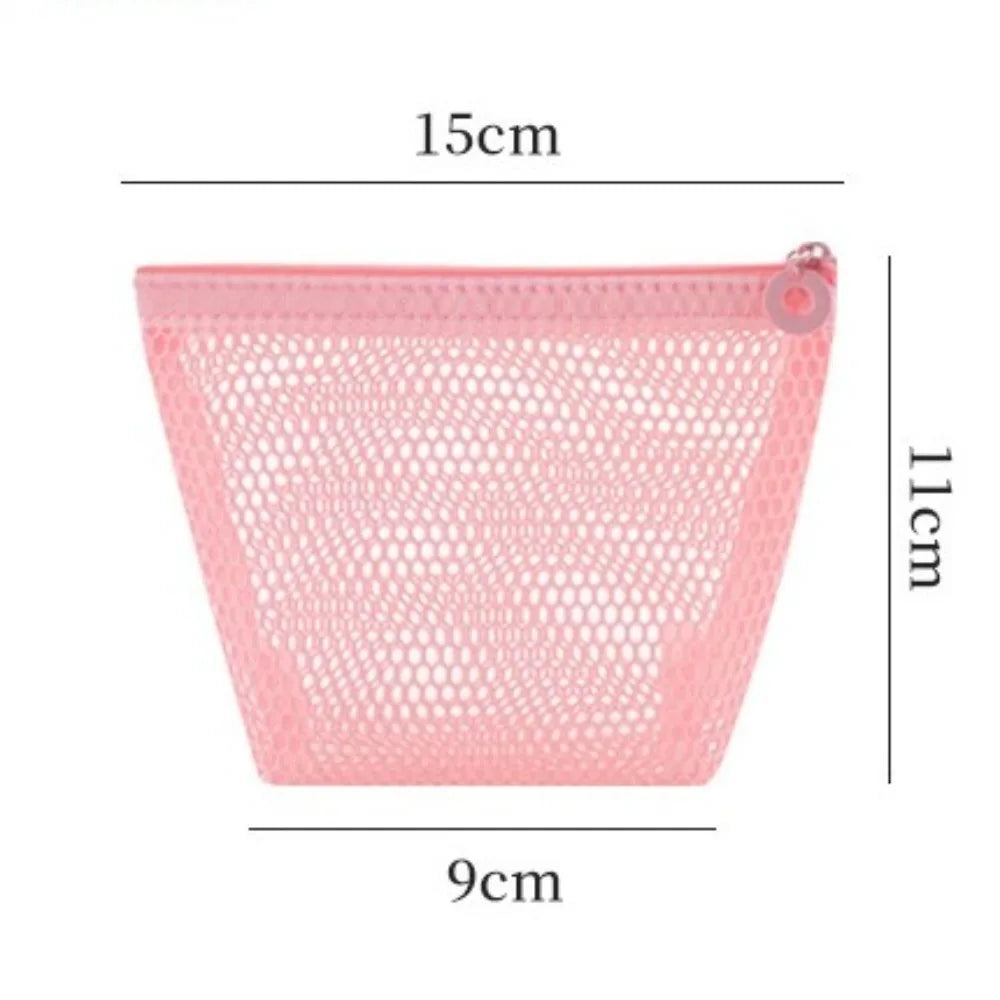 Transparent Mesh Cosmetic Bag – Mini Travel Makeup Pouch