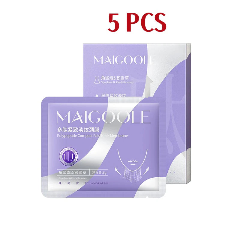 Peptide Firming Neck Mask Lifting And Firming Neck Skin Reduce Fine Lines Deeply Moisturize Makes Skin Glow Nourishing Neck Care Peaceful Pleasures Health and Wellness 1 Box - 5 tablets Neck Wrinkle Patches
