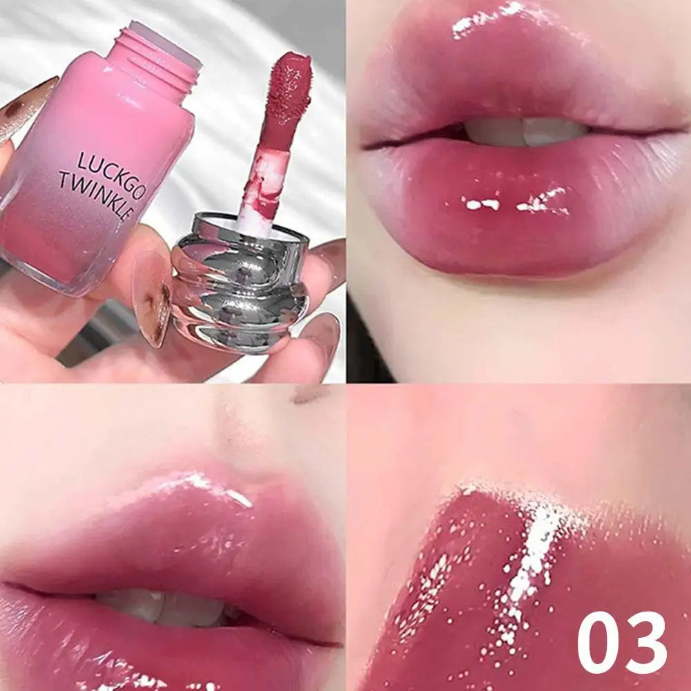 Ice Transparent Mirror Lip Gloss Moisturizing Liquid Lipstick Water Light Glass Mirror Lip Glaze Long-Lasting Beauty Lipstick Peaceful Pleasures Health and Wellness Smoked Plum