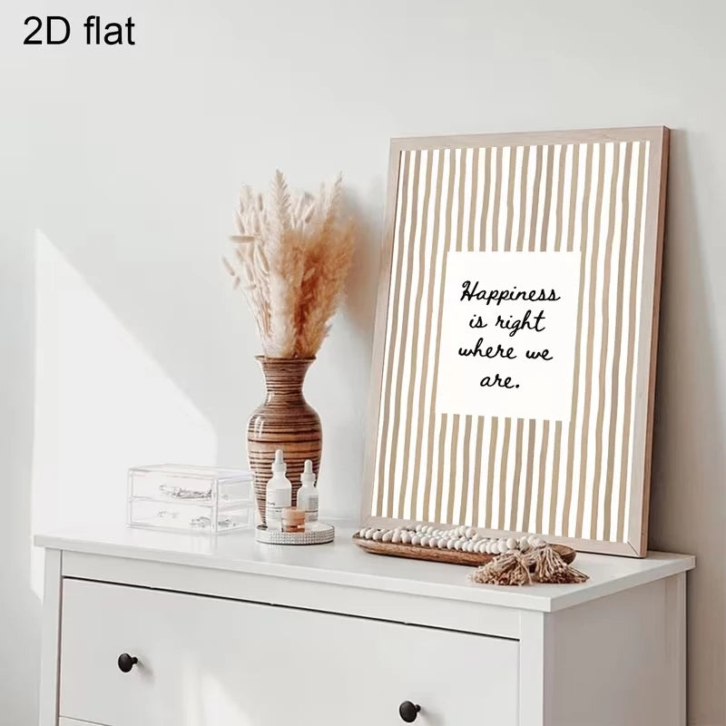 "Happiness Is Right Where We Are" Quote Canvas Wall Art