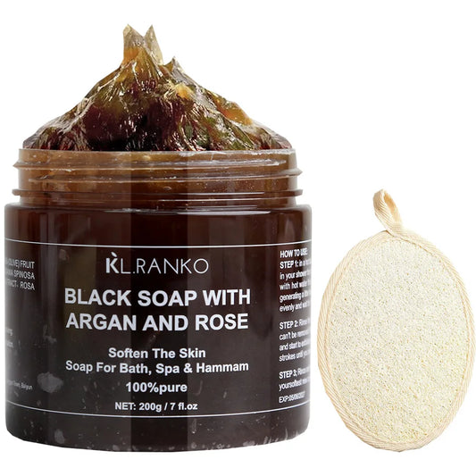 200g Black Beldi Soap With Argan And Rose Zawina Morocco Remove Body Beldi Black Acne Soap Moisturizing Care Skin With Tool Peaceful Pleasures Health and Wellness 200g 200g